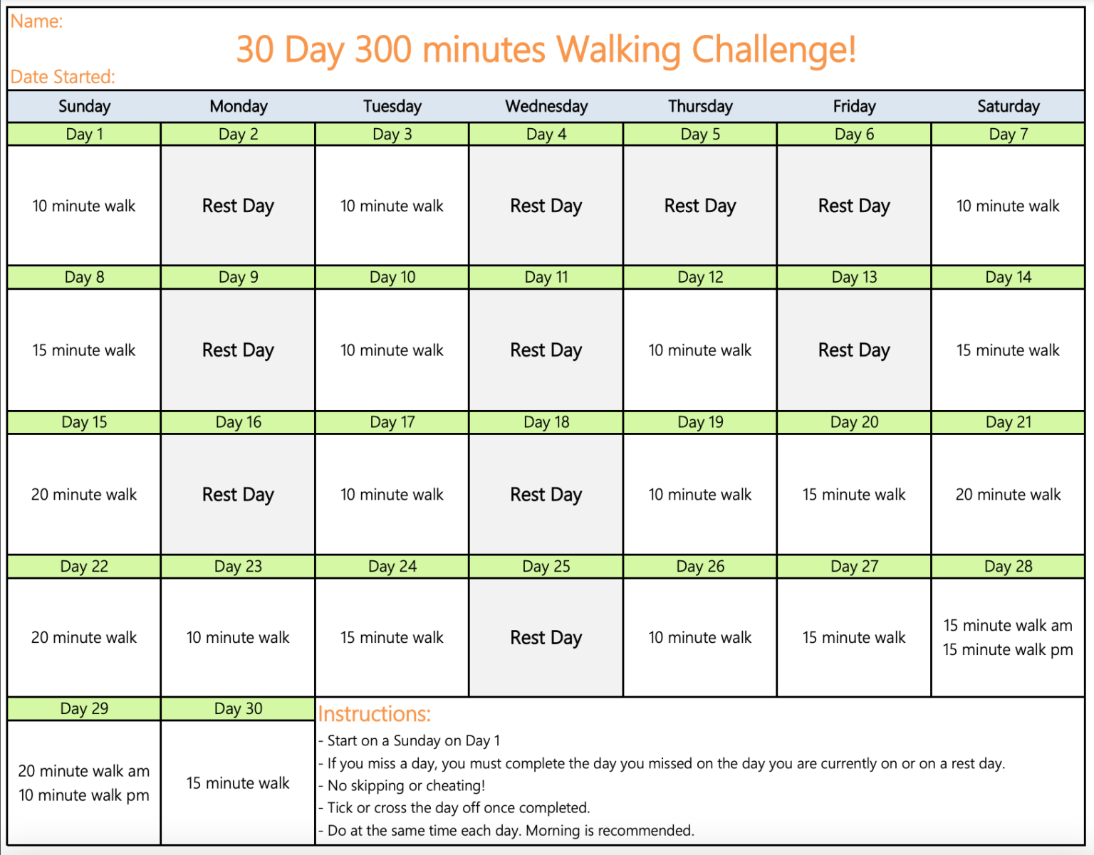 30 Day Walking Challenge Natural Health Connections
